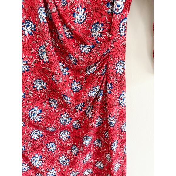 Max Studio | NWT Women's Printed Matte Jersey Dress in Red | Sz L - Picture 6 of 7